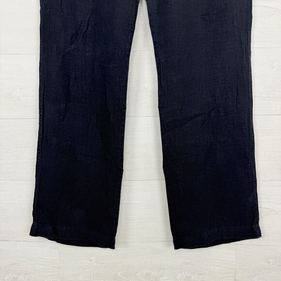 Vince 100% Linen Mens Pants 36 x 33 Straight Leg Navy Blue Drawstring Beach - Picture 3 of 13